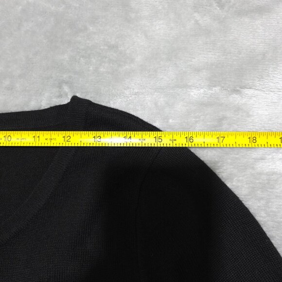 Calvin‎ Klein Sweater Dress Small Black Fit & Flare Knit Scoop Neck 3/4 Sleeve - Picture 6 of 8